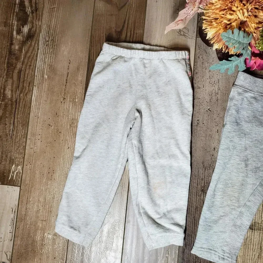 OshKosh B'gosh & Carter's Toddler Girl Gray Sweatpants Joggers Bundle Size 24m
